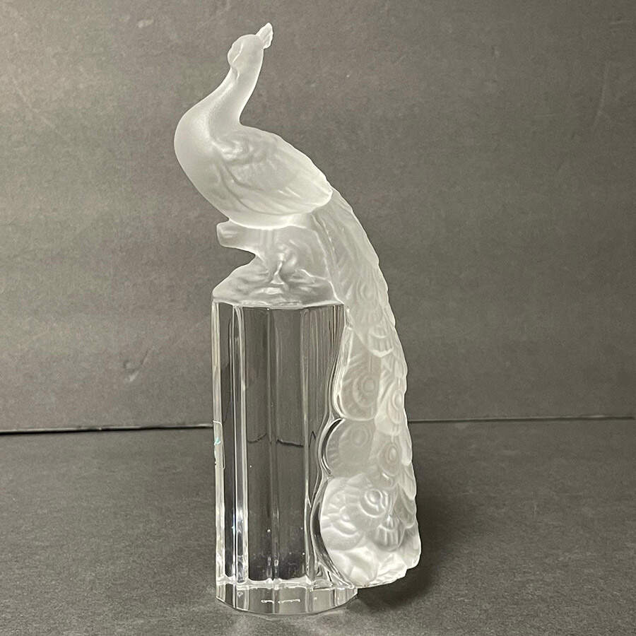 Crystal Animal Figurines Frosted Peacock - Boxed by Goebel-1
