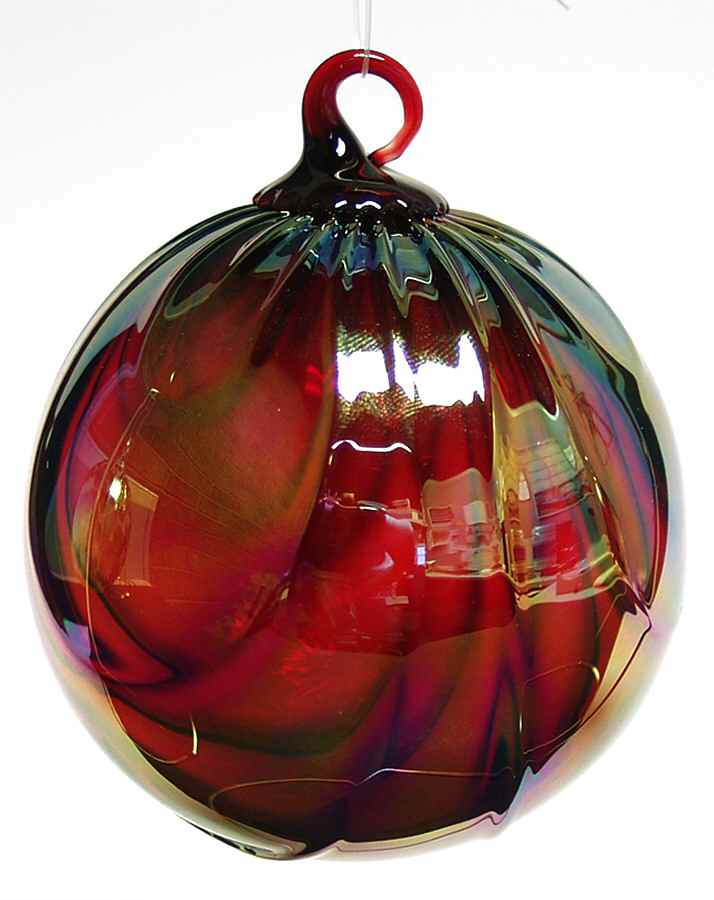 Classic Ball Ornaments Ruby Draped - No Box by Glass Eye Studio-1