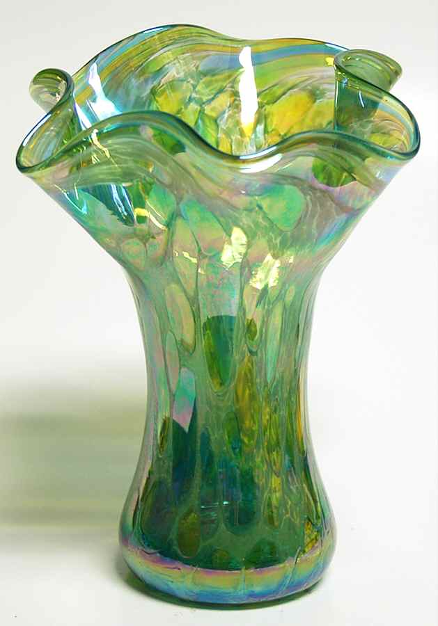 Ruffle Vase Spring Green Mini - Boxed by Glass Eye Studio-1