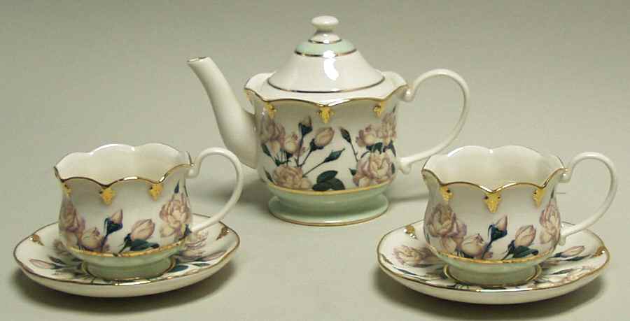 Smithsonian Collection White Rose Tea Set - Boxed by Goebel-1