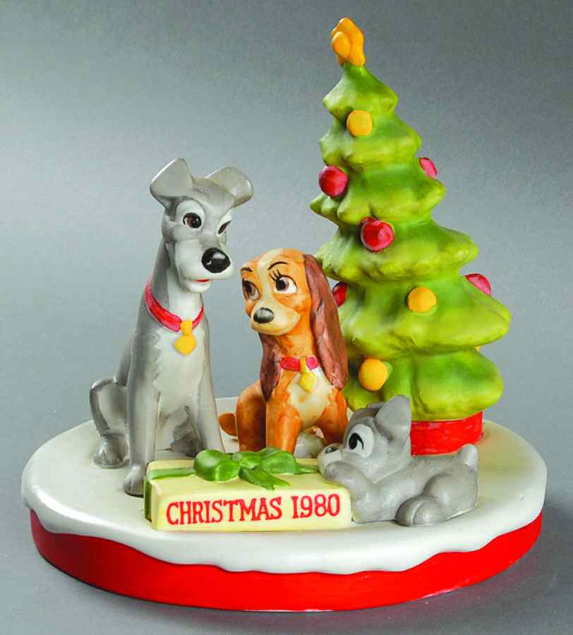 Disney Christmas Figurine Lady & Tramp - No Box by Grolier-1