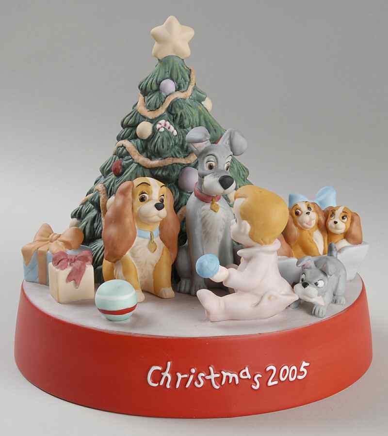 Disney Christmas Figurine Christmas Morning Mischief-Lady And The  - No Box by Grolier-1