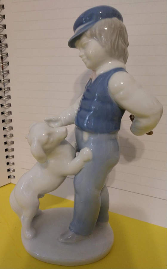 Gerold Porzellan Figurine Boy And His Dog - No Box by Gerold Porzellan-1