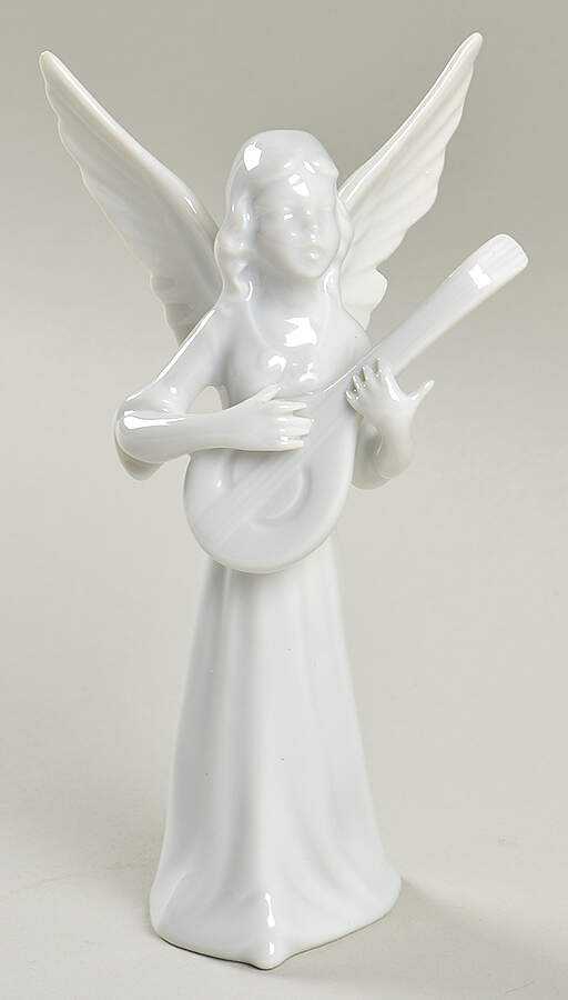 Gerold Porzellan Figurine Angel With Mandolin-Small - No Box 60 by Gerold Porzellan-1