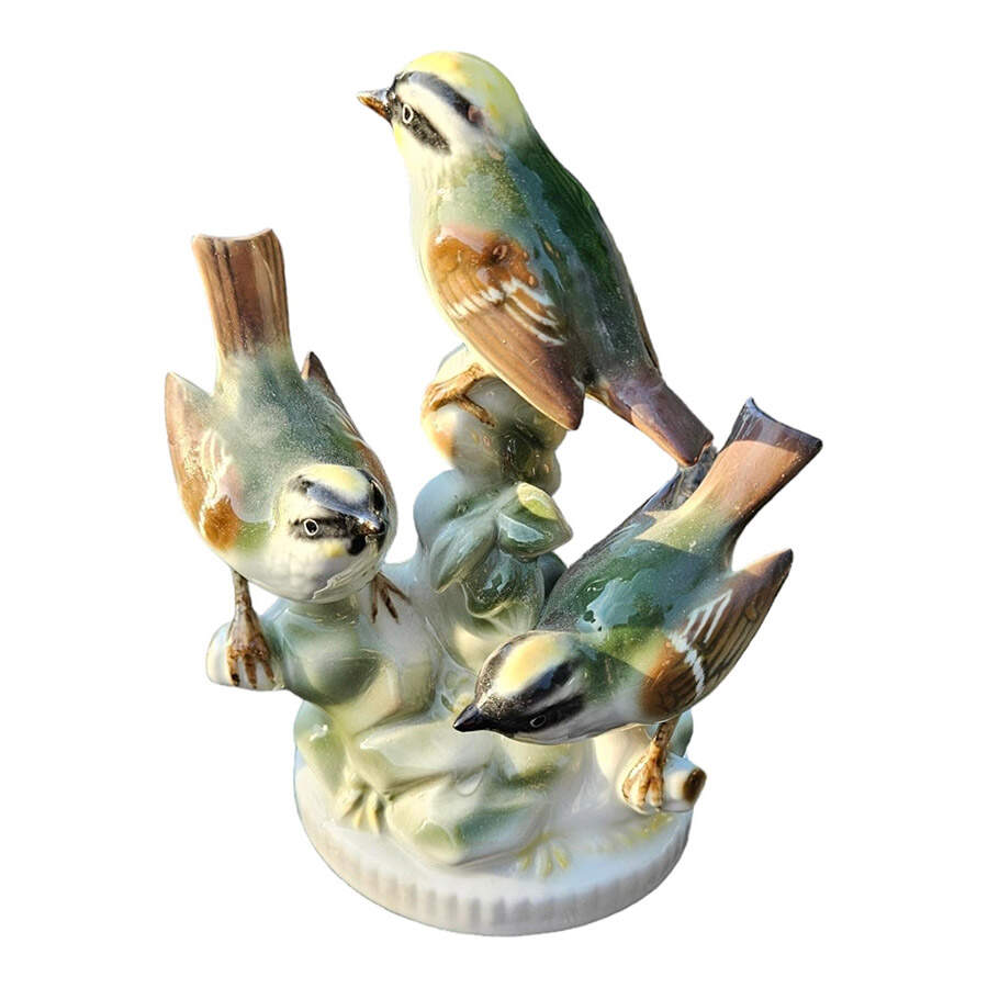 Gerold Porzellan Figurine Firecrest Finches - No Box by Gerold Porzellan-1