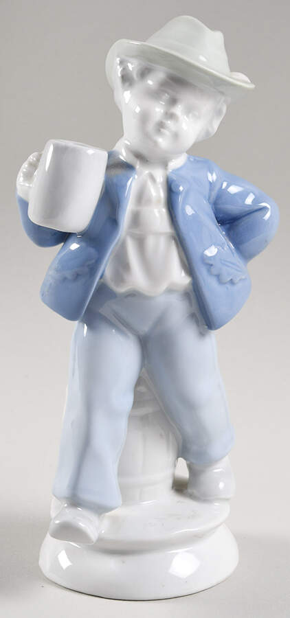 Gerold Porzellan Figurine Boy Holding Mug - No Box by Gerold Porzellan-1