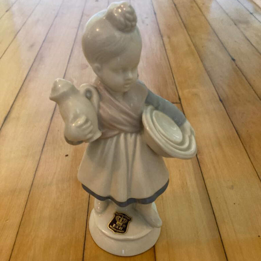 Gerold Porzellan Figurine Girl With Dishes - No Box by Gerold Porzellan-1