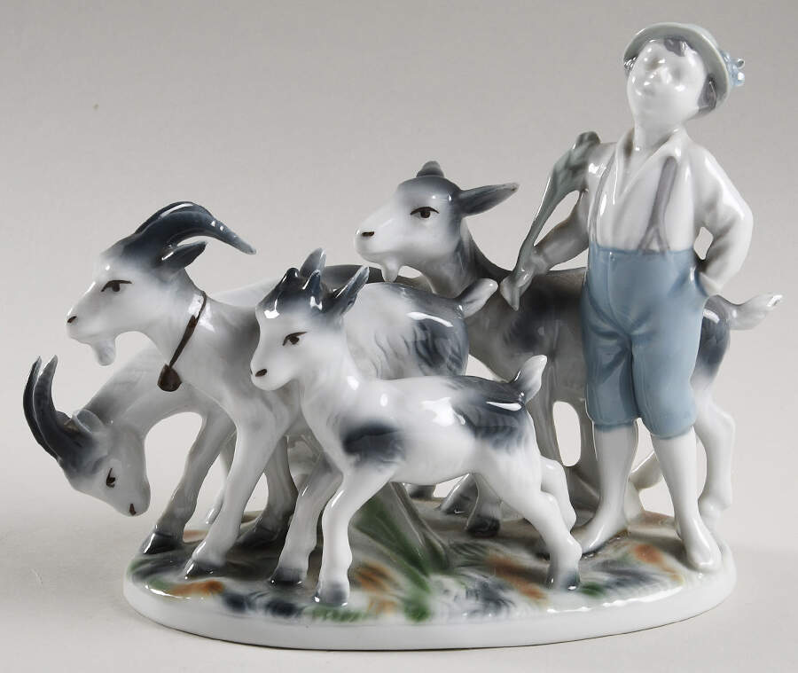Gerold Porzellan Figurine Boy Goat Herder - No Box by Gerold Porzellan-1