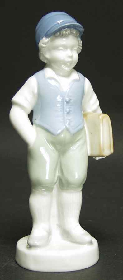 Gerold Porzellan Figurine School Boy With Book - No Box by Gerold Porzellan-1