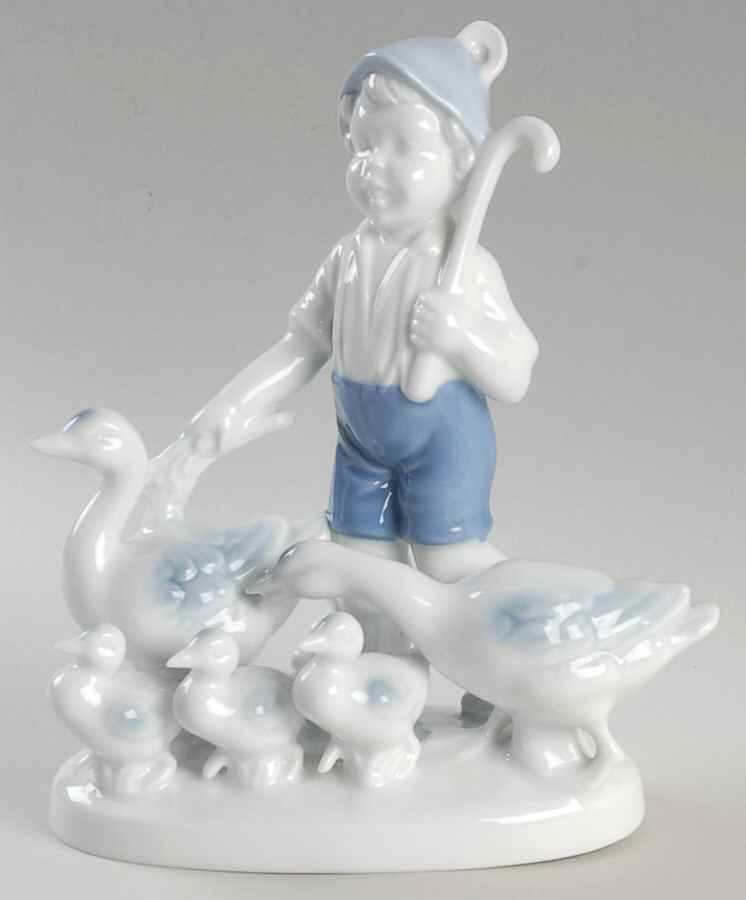 Gerold Porzellan Figurine Boy Goose Herder - No Box by Gerold Porzellan-1
