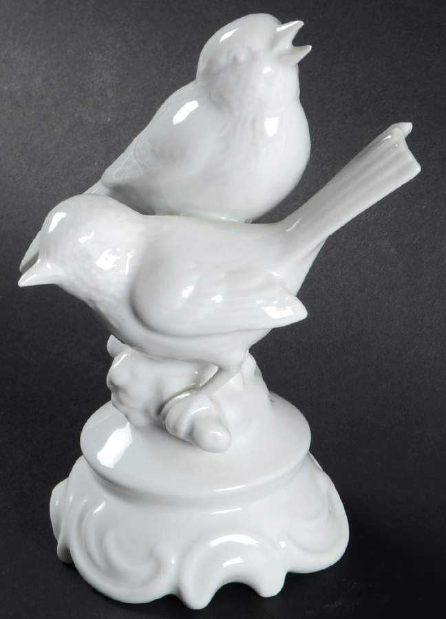 Gerold Porzellan Figurine Birds Pair-White - No Box by Gerold Porzellan-1