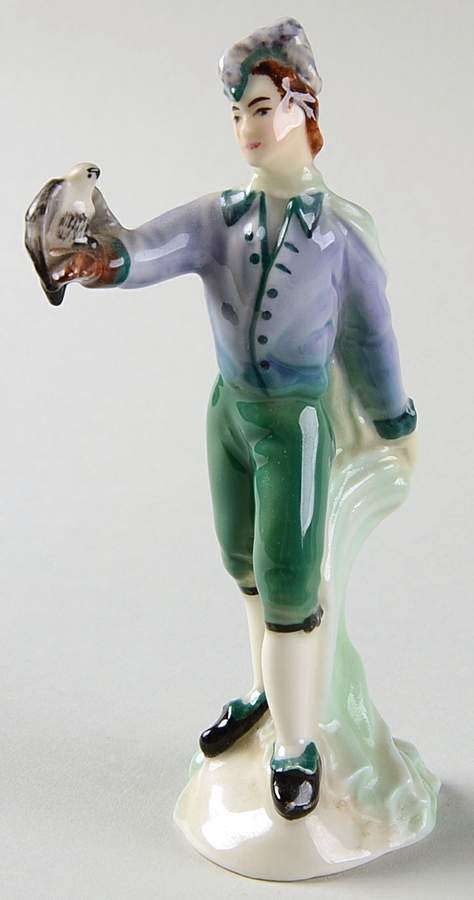 Peggy Porcher Figurines Man With Bird - No Box by Goldcrest Ceramics (USA)-1