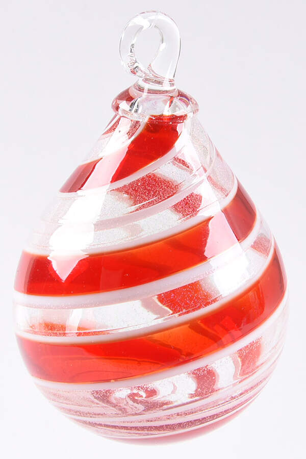 Raindrop Ornaments Ruby Swirl - No Box by Glass Eye Studio-1