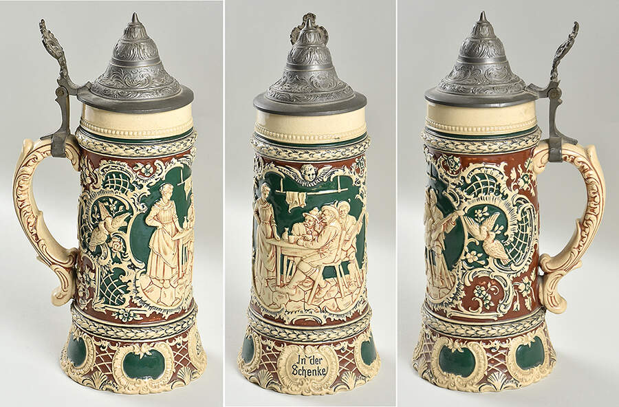 German Beer Steins Tavern Scene - No Box by Germany-1