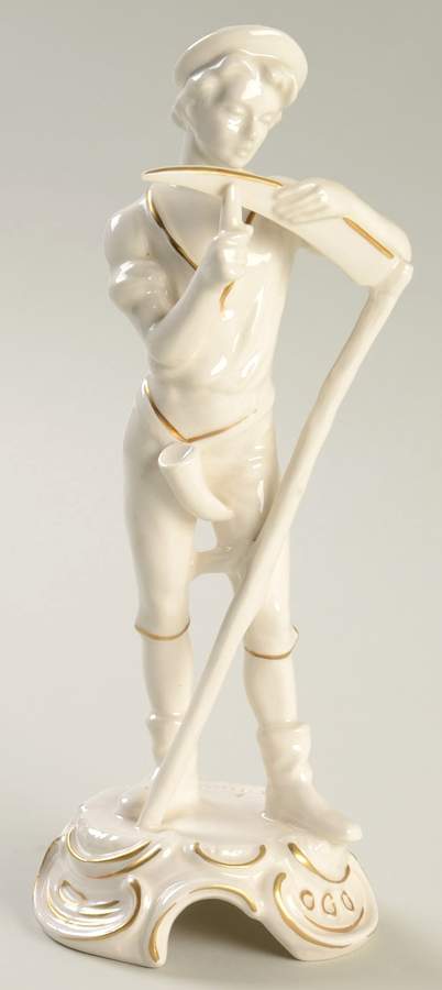 Gerhard Bochmann Figurines Boy With Scythe-White - No Box by Goebel-1