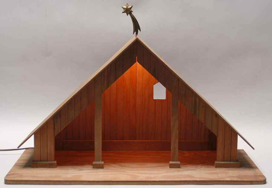 Goebel Nativity 6020 Series Wooden Lighted Creche - Creche/Stable-Wood by Goebel-1