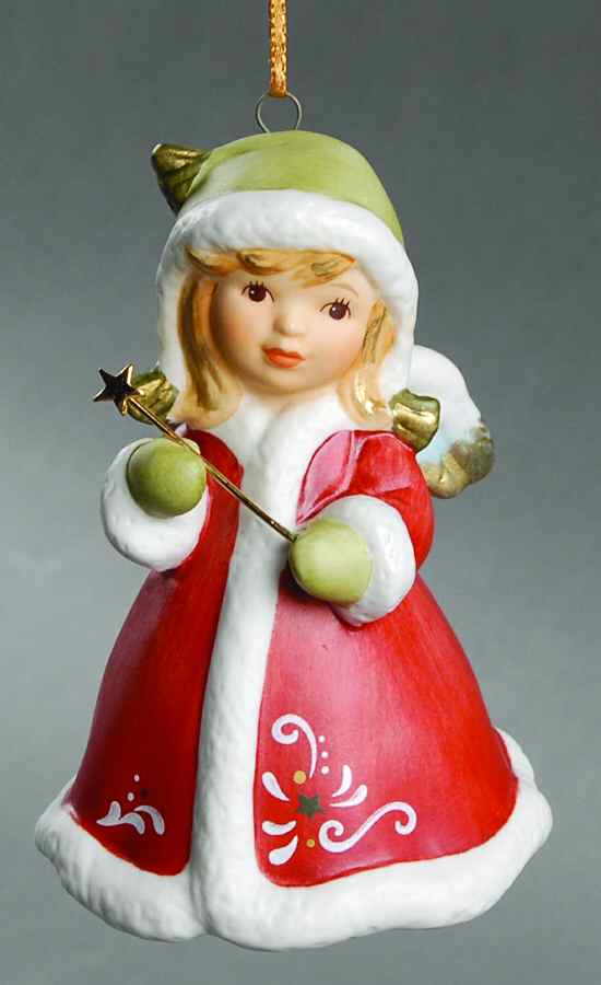 Angel Bell Ornaments Angel With Star-Red - Boxed by Goebel-1