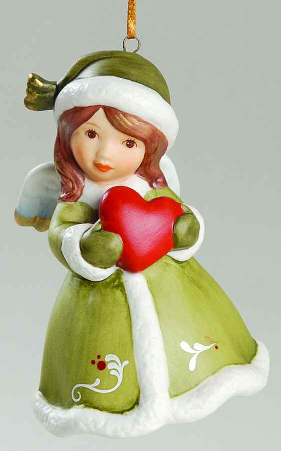 Angel Bell Ornaments Angelic Heart-Green - No Box by Goebel-1