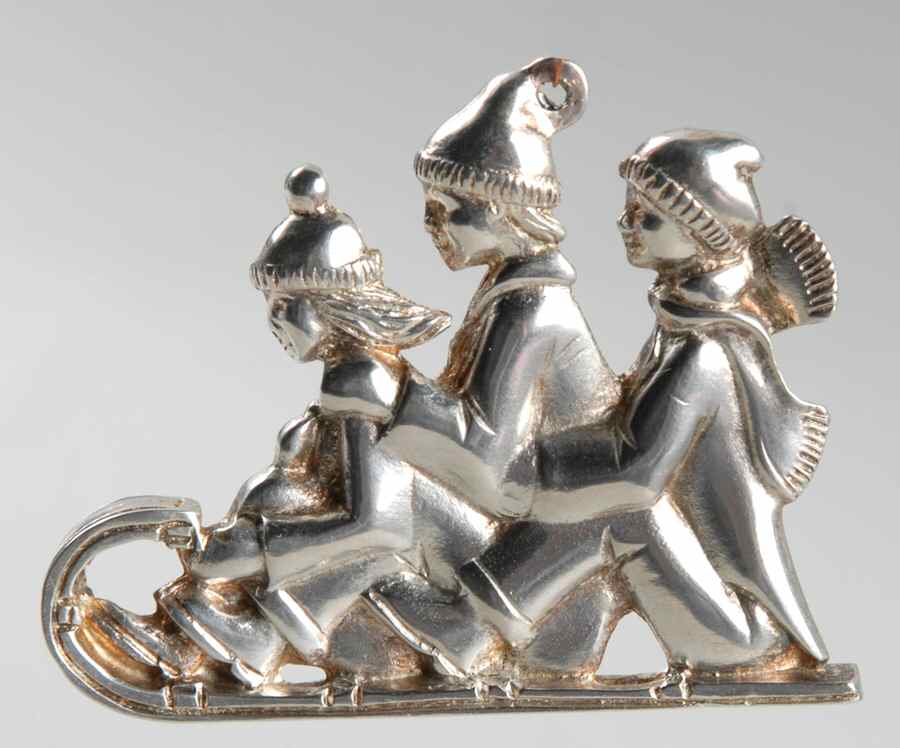 Christmas in the Country Tobogganers - No Box by Gorham Silver-1