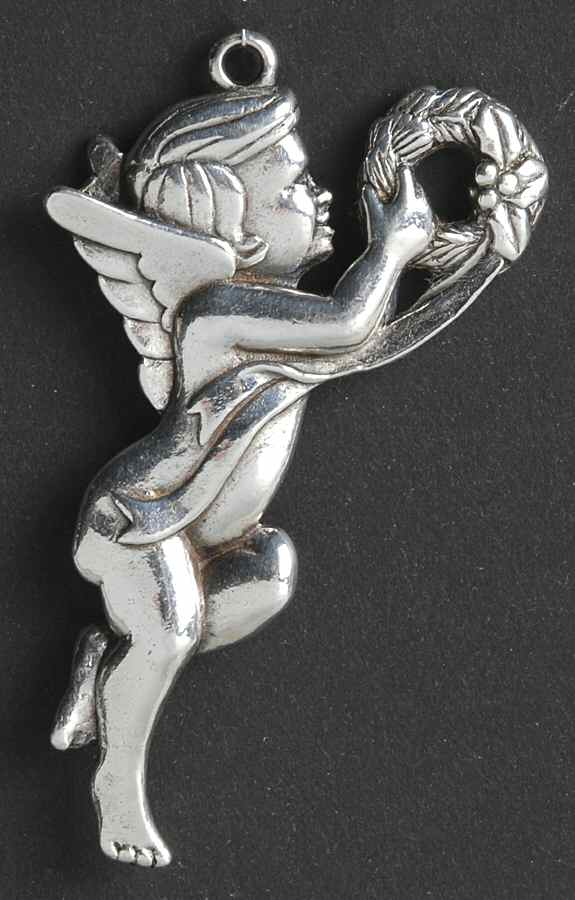 Christmas in the Country Cherub - No Box by Gorham Silver-1