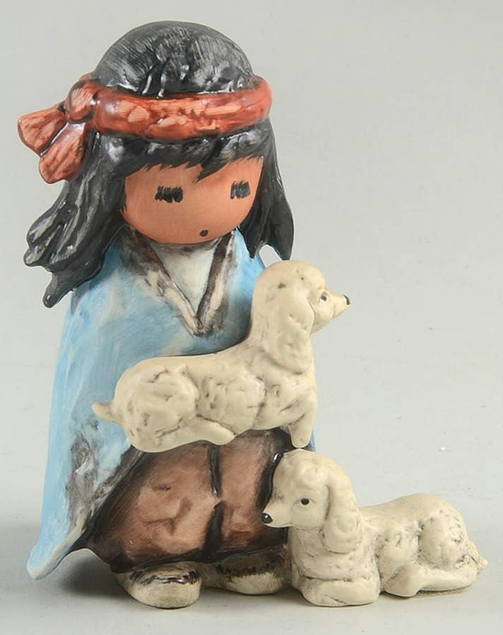 De Grazia Nativity Two Little Lambs-Shepherd Boy With Lambs - Boxed by Goebel-1