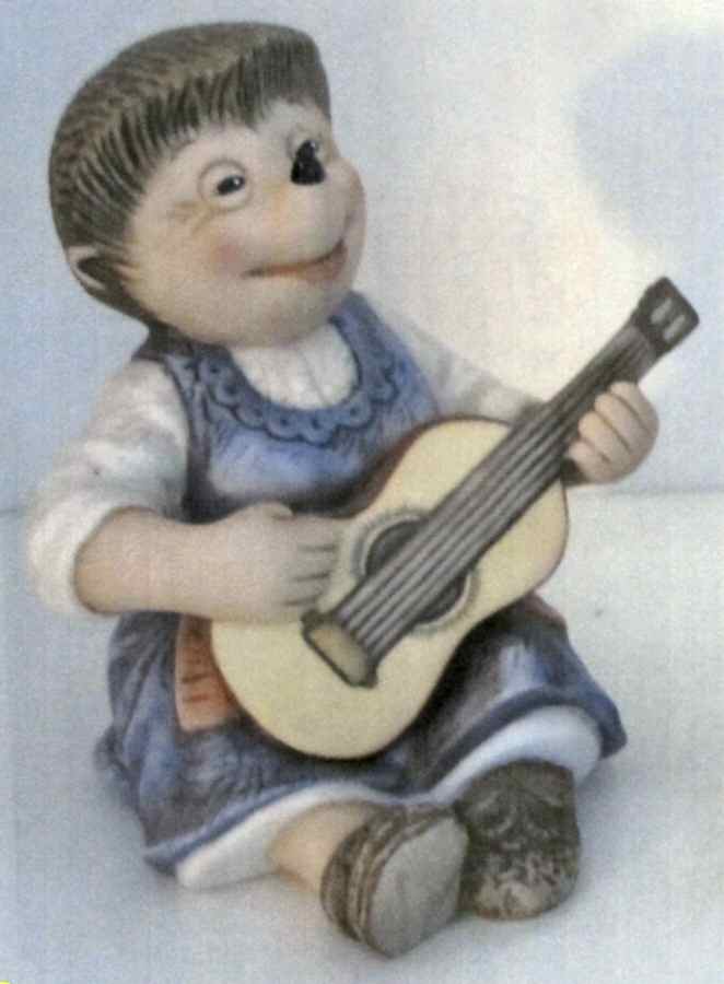 Mecki Figurines Sitting Playing Guitar - With Box by Goebel-1