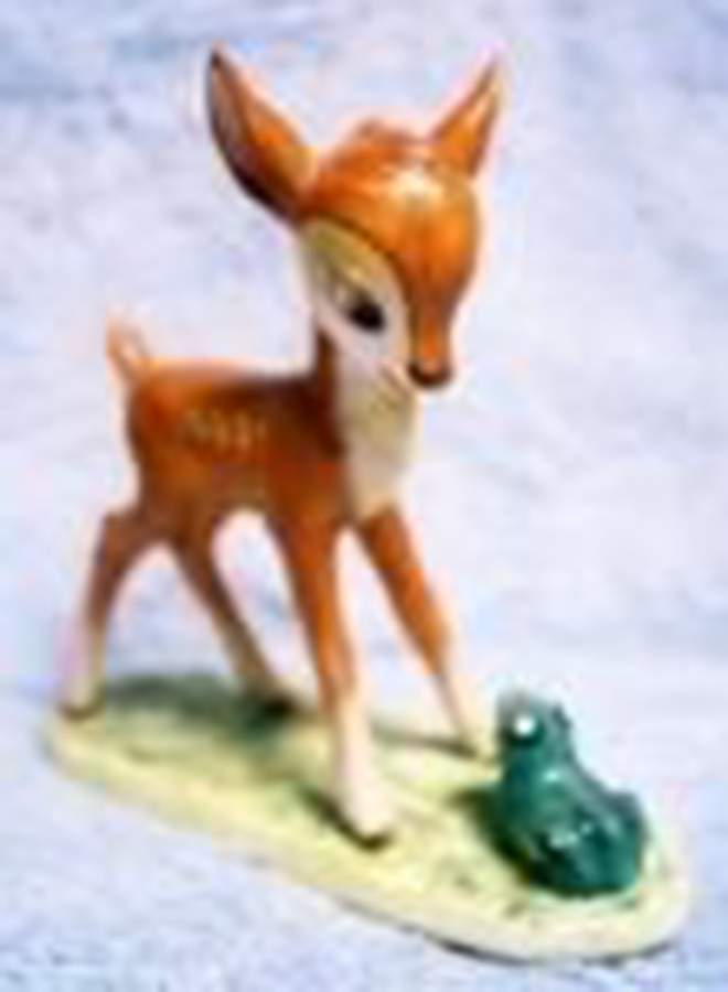 Walt Disney Figurines Bambi W/Frog - No Box by Goebel-1