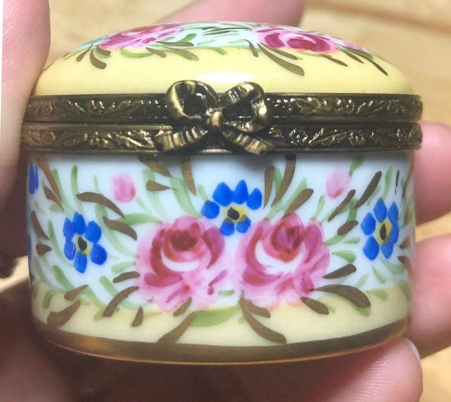 Gerard Ribierre Limoges Box Round Box, Yellow,Floral - No Box by Gerard Ribierre-1