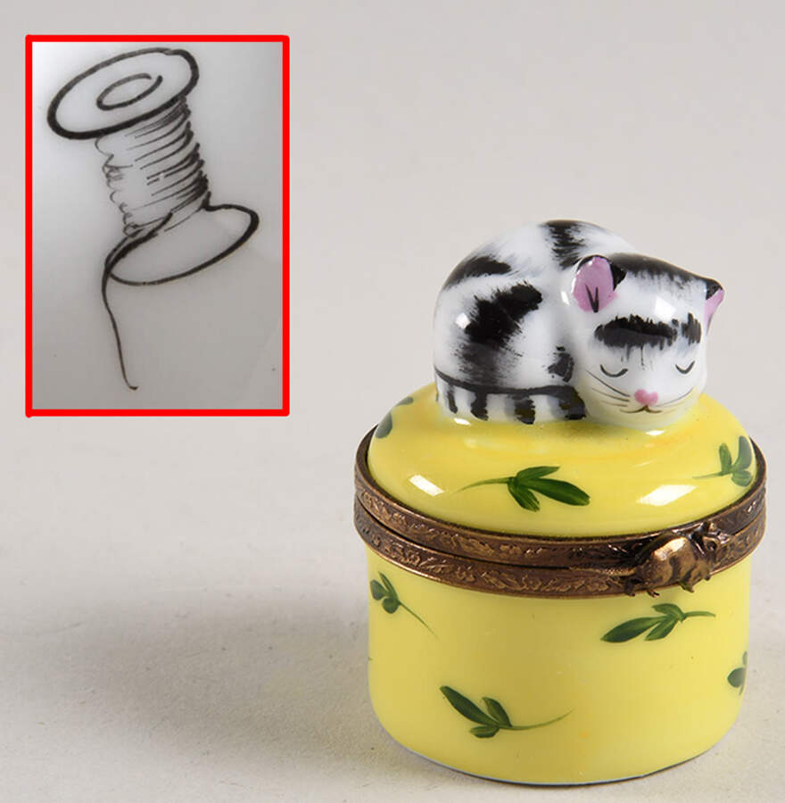 Gerard Ribierre Limoges Box Sellping Cat - No Box by Gerard Ribierre-1