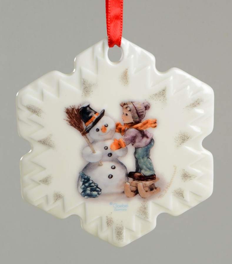 Hummel Flat Ornaments Making New Friends-Snowflake - No Box by Goebel-1