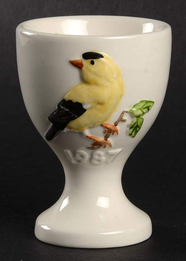 Annual Egg Cups 1987 - Gold Finch - Boxed by Goebel-1