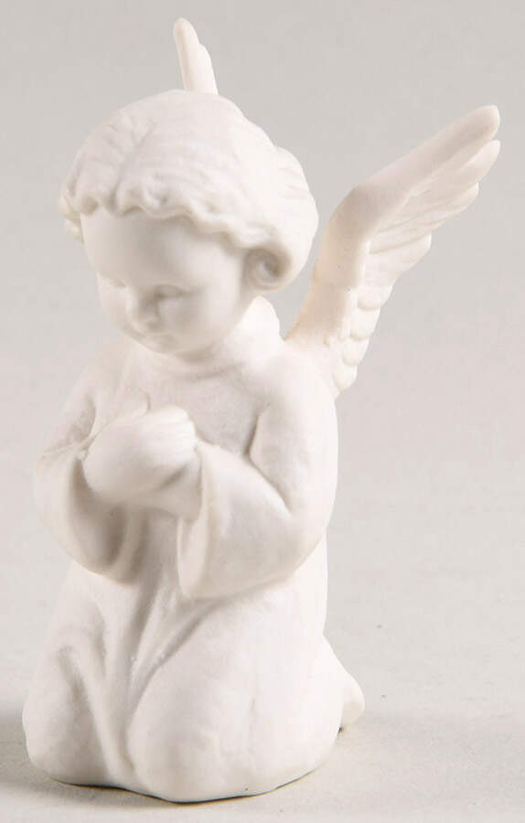 All White Figurines Angel Praying-Matte - No Box by Goebel-1