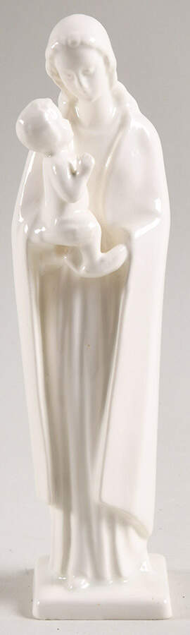 All White Figurines Madonna With Child-Gloss - No Box by Goebel-1