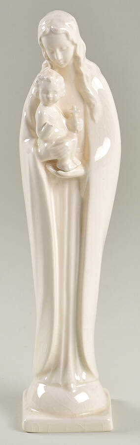All White Figurines Madonna With Child-Gloss - No Box by Goebel-1