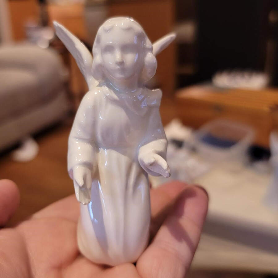 All White Figurines Angel Kneeling - Boxed by Goebel-1