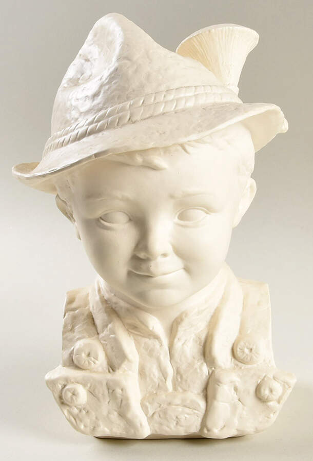 All White Figurines Bust Of Alpine Child - No Box by Goebel-1