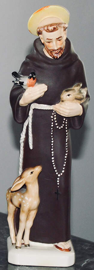 Holy Figurines (Hf Mark) Saint Francis With Fawn - Boxed by Goebel-1