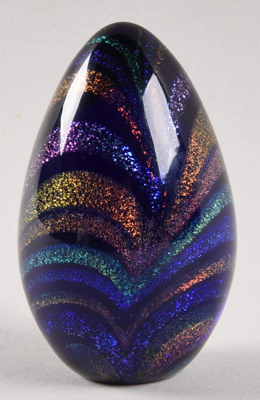Egg Paperweights Dichroic Multicolor - No Box by Glass Eye Studio-1