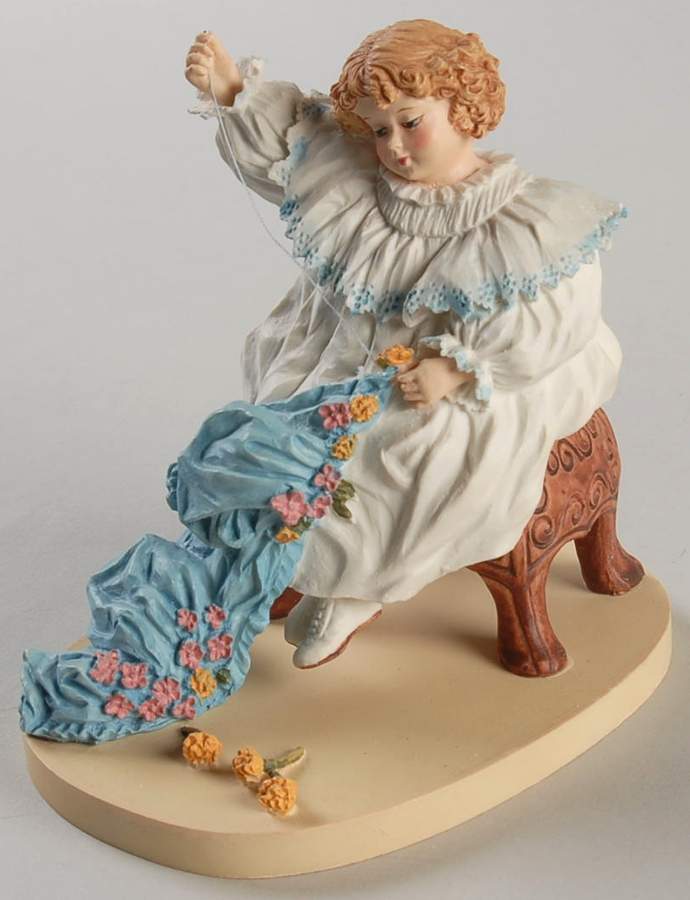 Maud Humphrey Bogart Figurine Seamstress - Boxed by Hamilton Collection-1