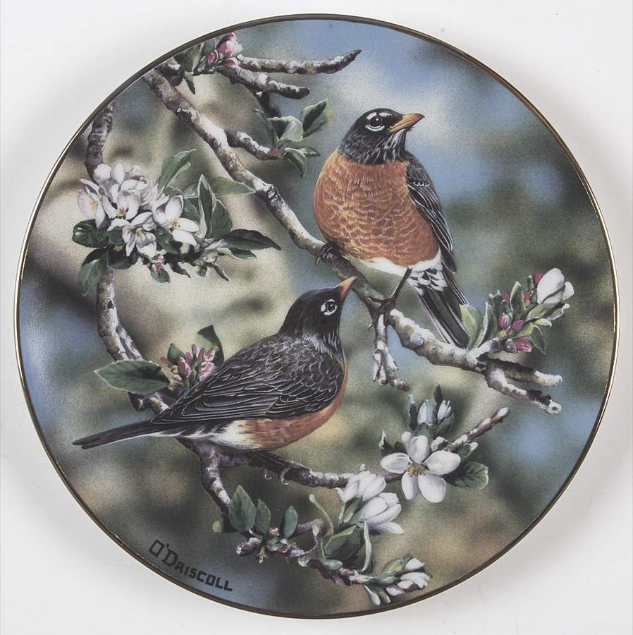 Favorite American Songbirds Robins And Appleblossoms - No Box by Hamilton Collection-1
