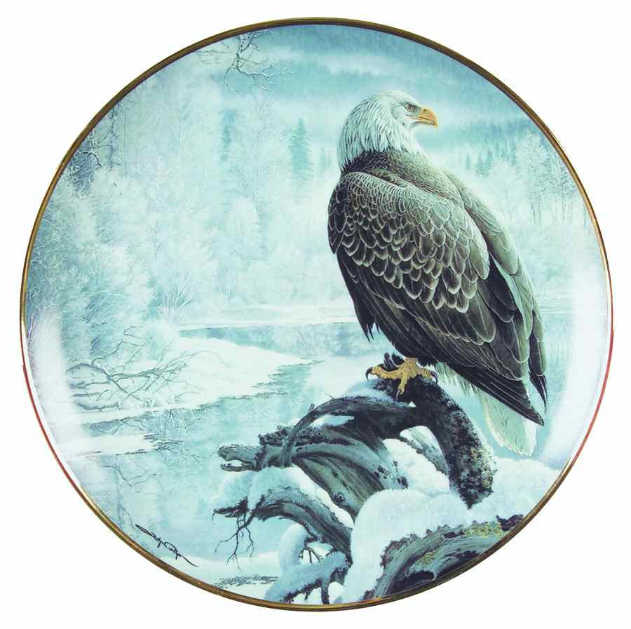 Seasons of Bald Eagle Winter In The Valley - No Box by Hamilton Collection-1