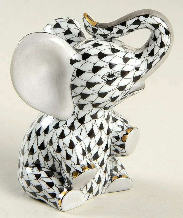Elephants Baby Elephant-Black - No Box by Herend-1