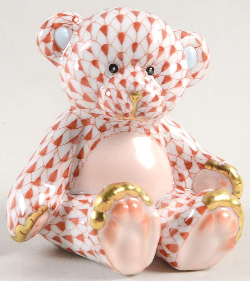 Childrens's Gifts & Toys Small Teddy Bear-Rust - No Box by Herend-1