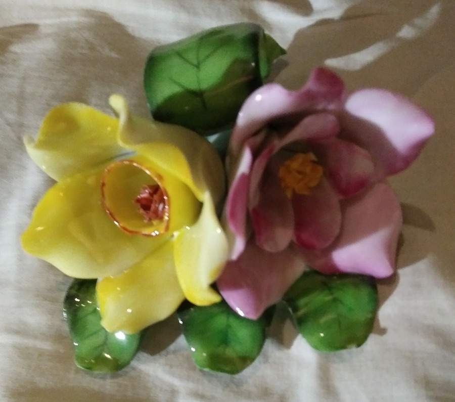 Floral-Plant Pink & Yellow Flowers - No Box by Herend-1