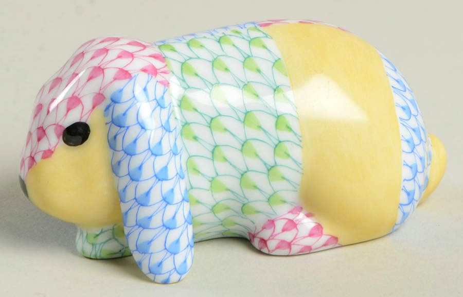 Rabbits & Bunnies (Single) Lop Eared Bunny-Patchwork - No Box by Herend-1