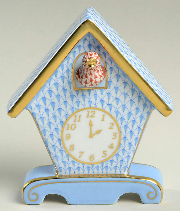 Manmade Objects Cuckoo Clock-Blue - No Box by Herend-1