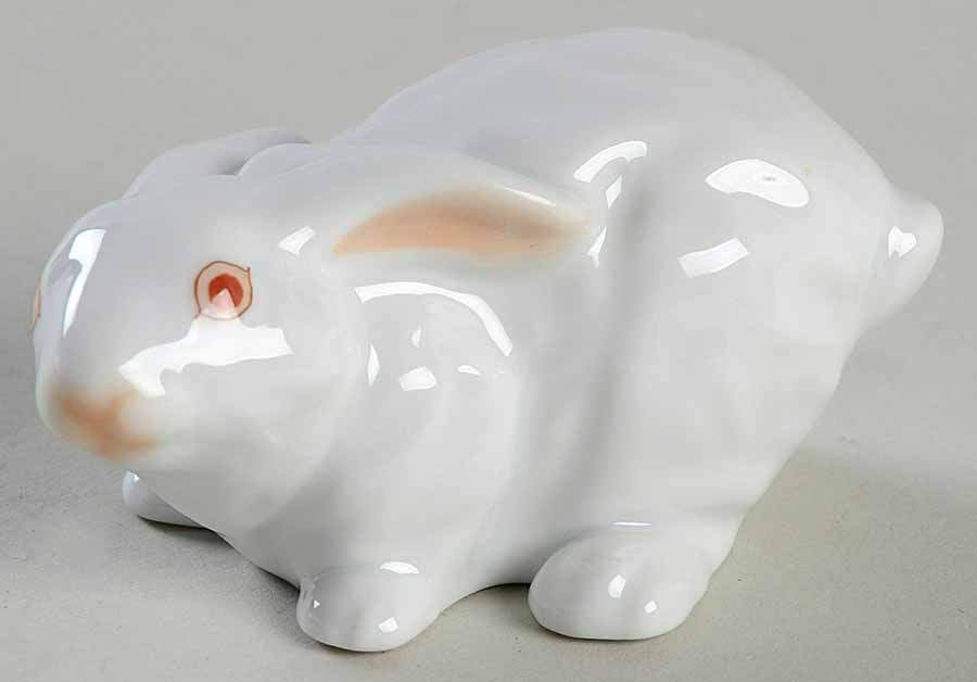Rabbits & Bunnies (Single) Bunny-Natural/White - No Box by Herend-1