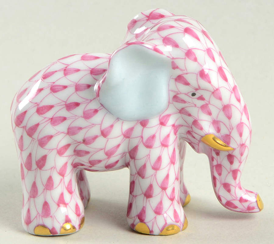 Elephants Miniature Elephant-Raspberry - No Box by Herend-1
