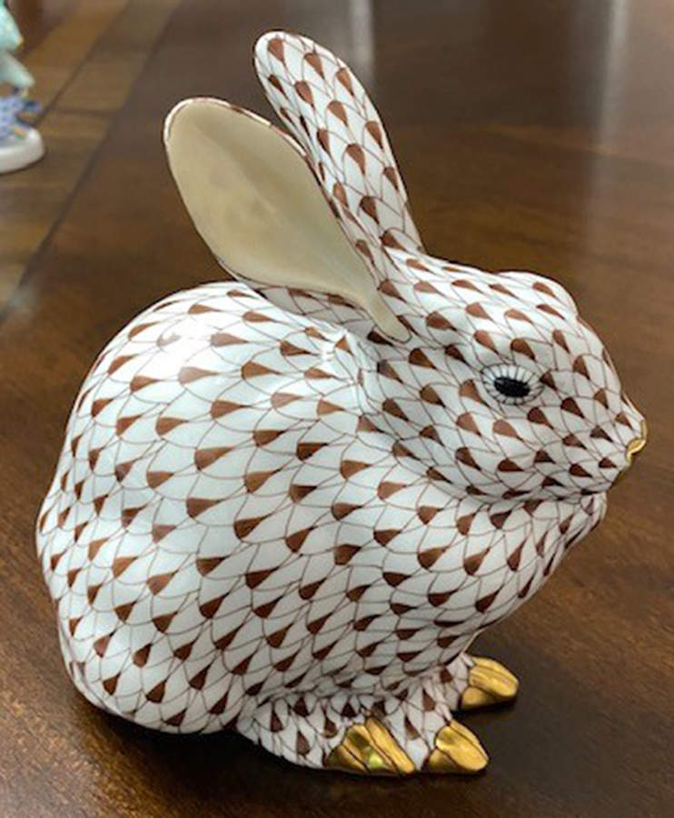 Rabbits & Bunnies (Single) Bunny Sitting-Chocolate - No Box by Herend-1