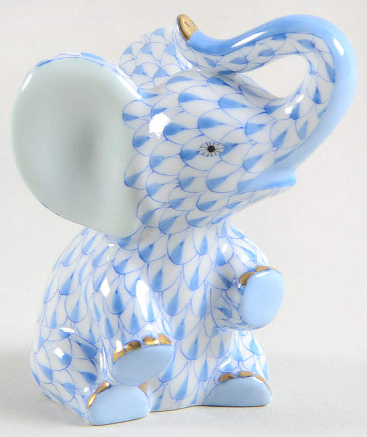 Elephants Baby Elephant-Blue - No Box 60 by Herend-1